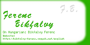 ferenc bikfalvy business card